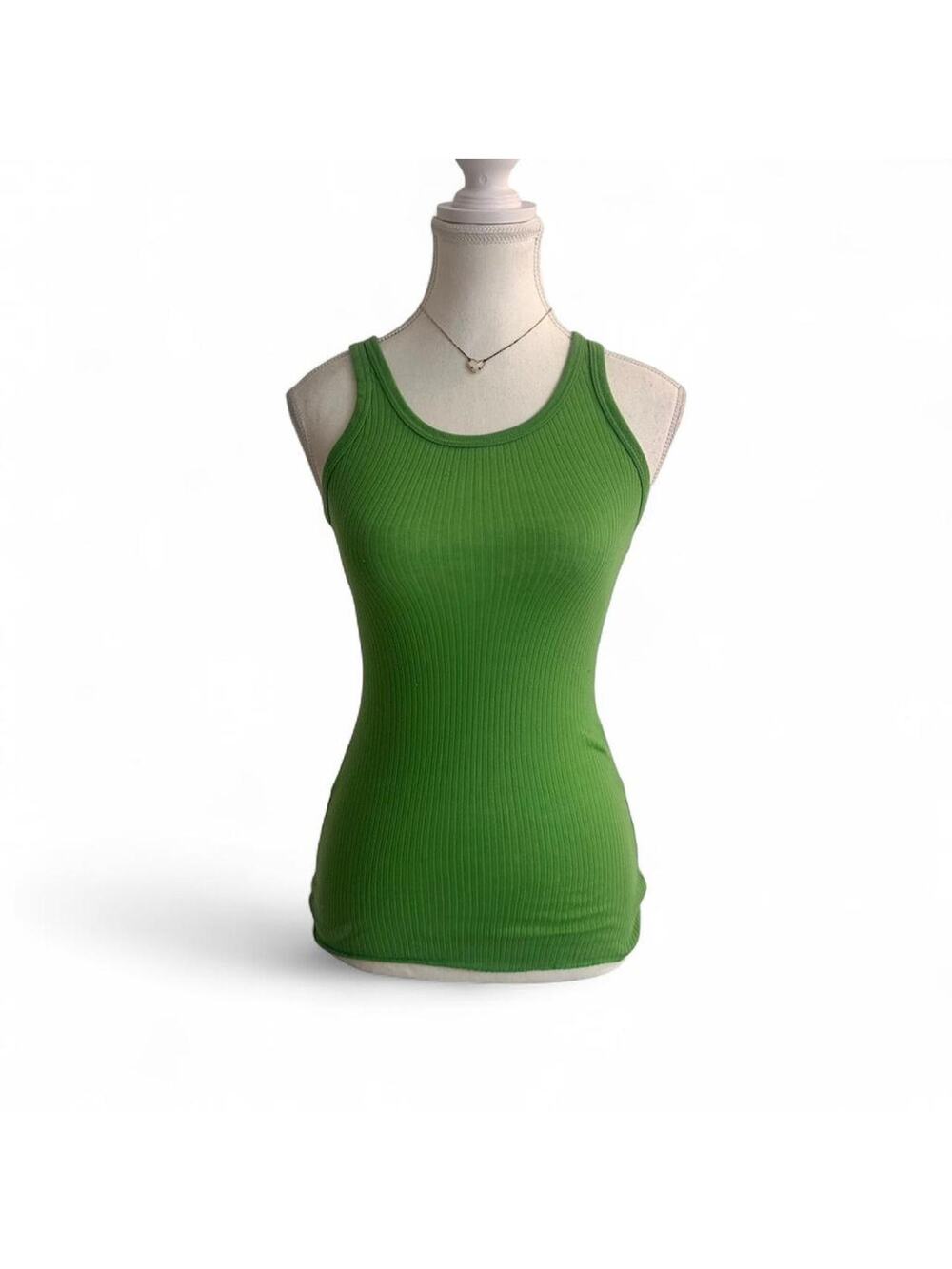 Liliu Earthy Green 100% Cotton Fitted Full Length Vintage True Size Tank Size S